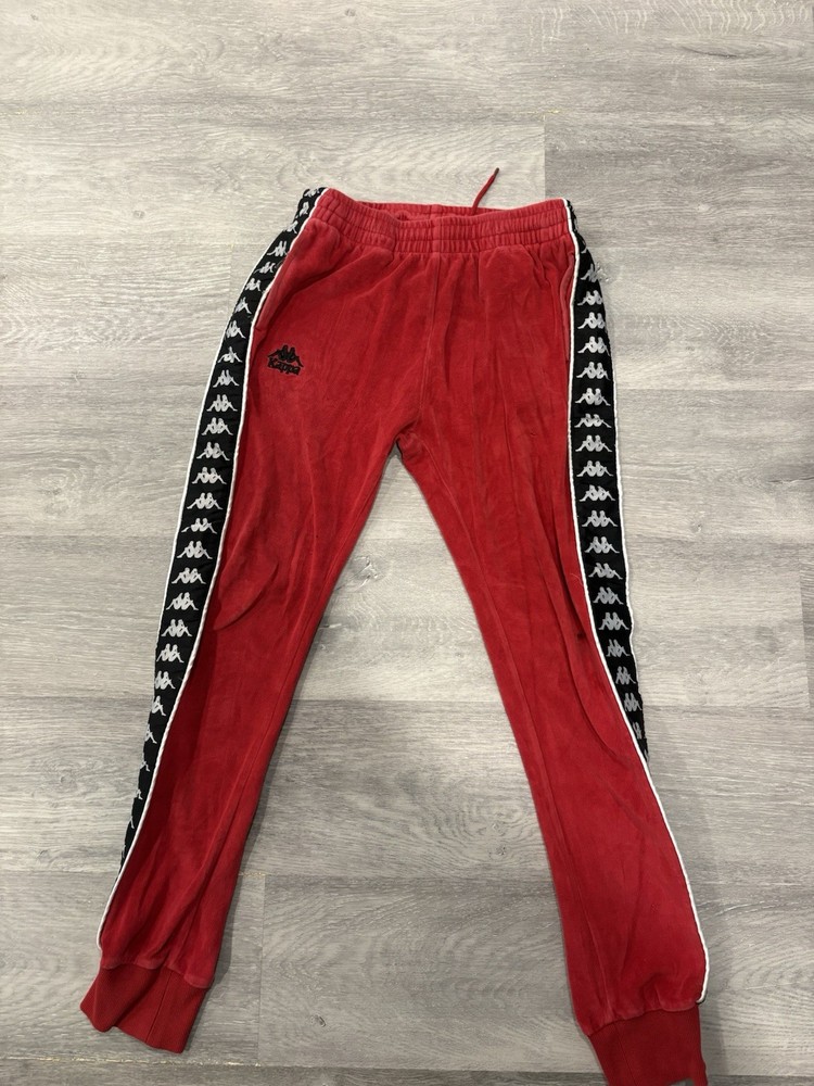 Kappa Mens Red Heart Omini Logo Joggers Sweatpants Small Streetwear