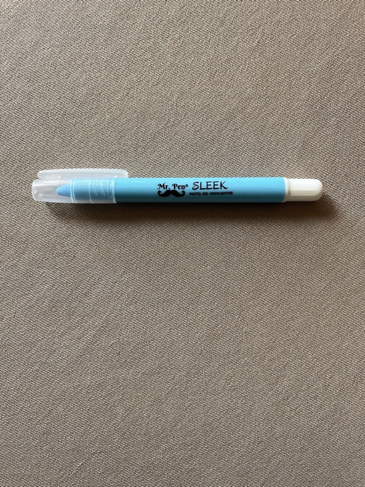 5” “Pastel Blue” Mr Pen Acid-Free Gel Highlighter~Bible Safe & No Smear, New!