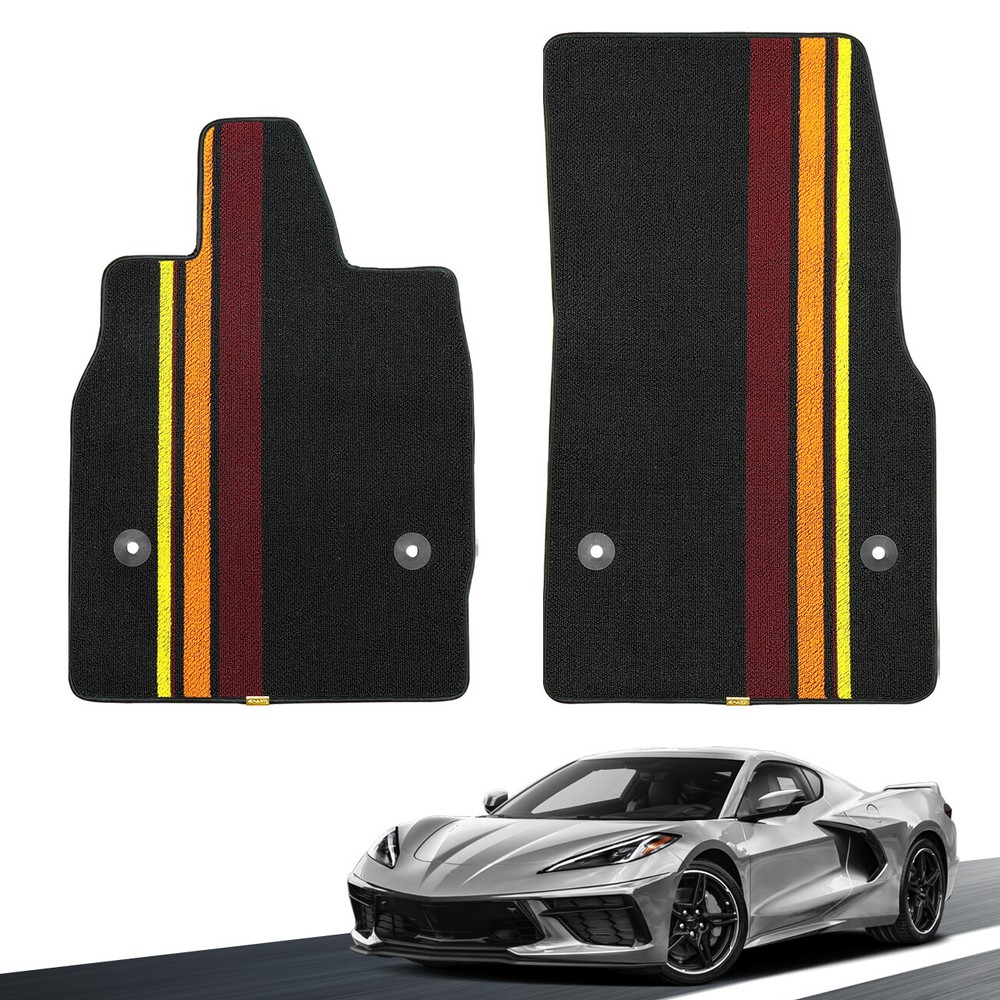 Auto Floor Mats Tricolor Carpet Fit for Corvette C8 Stingray Coupe 2020-2024