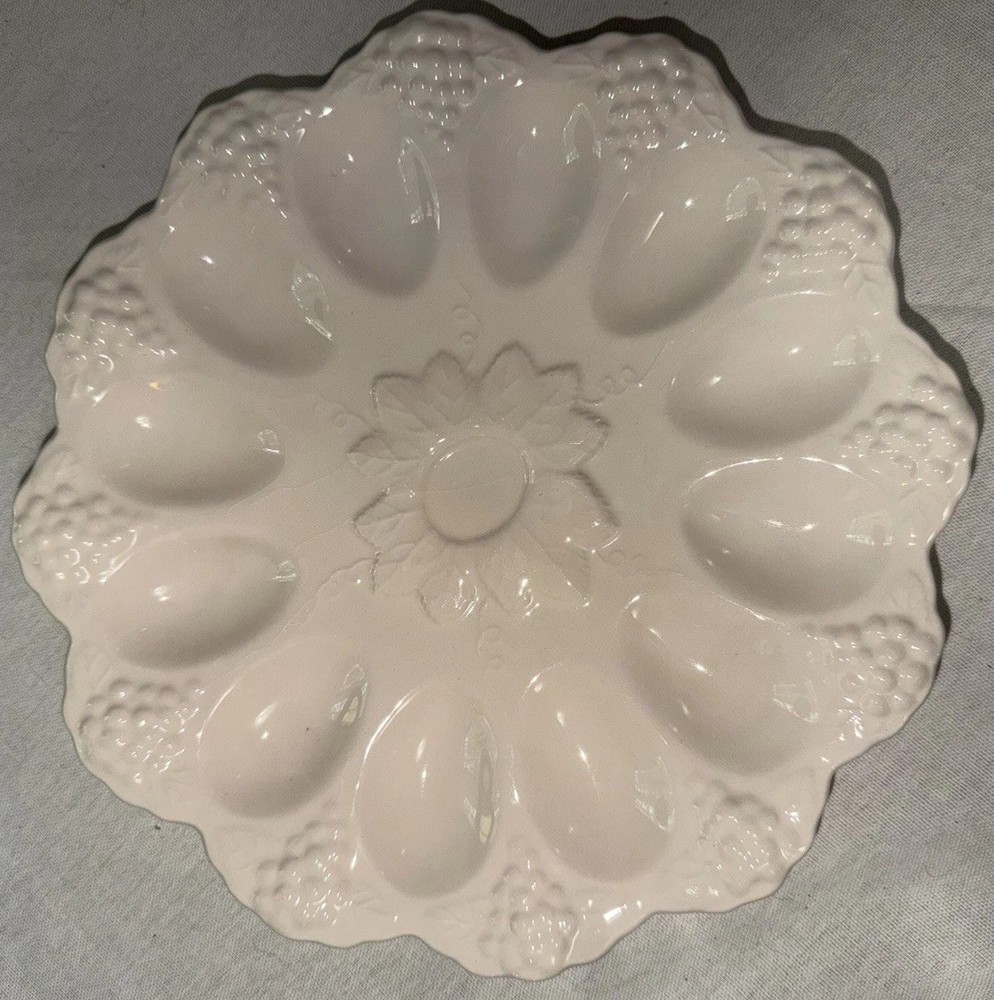 Vintage Ceramic Deviled Egg Serving Plate