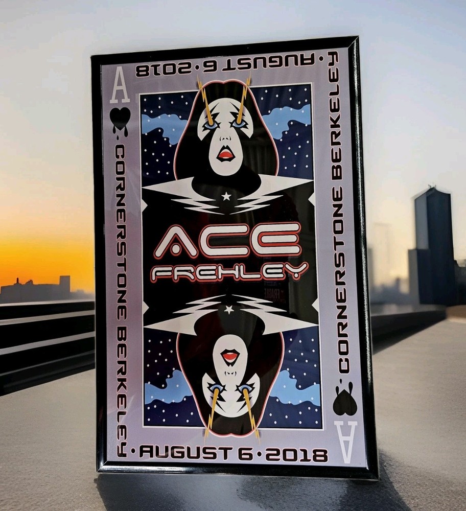 Ace Frehley 2018 Berkley CA Framed Concert Poster 11x17 Inches-image