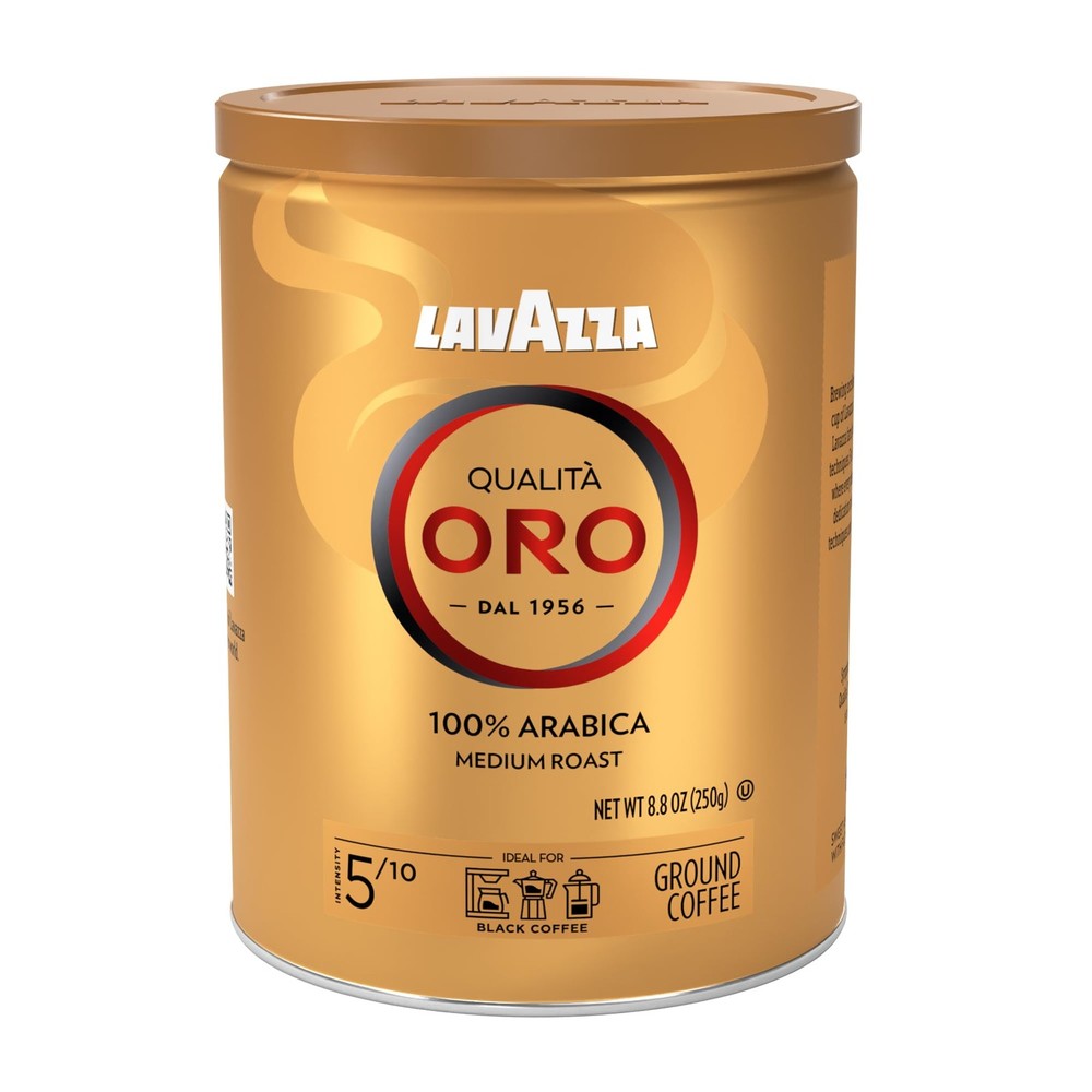 Lavazza Qualita Oro Medium Roast Ground Coffee 8.8oz Can Pack