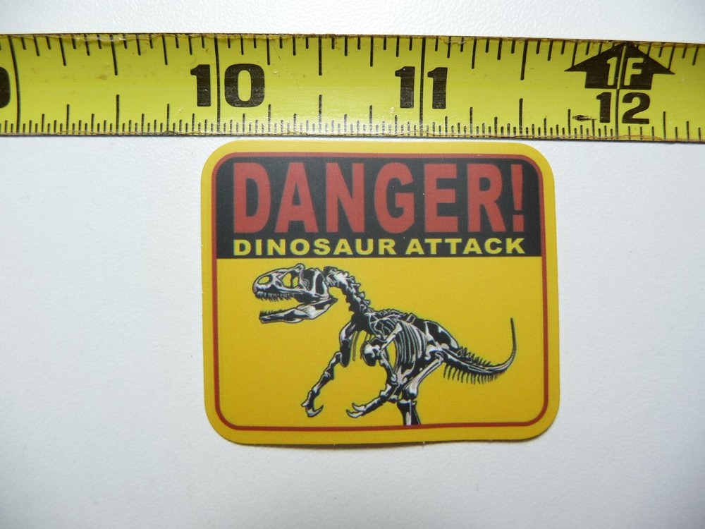 Danger Attack Dinosaur Sticker Decal for Wall Door Fun Decor
