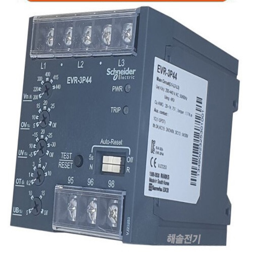 Schneider Samwha EVR-3P44 Electronic Voltage Relay 3P AC Voltage UV 140~440V-image