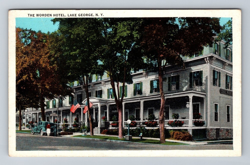 Lake George NY-New York The Worden Hotel Vintage c1931 Postcard