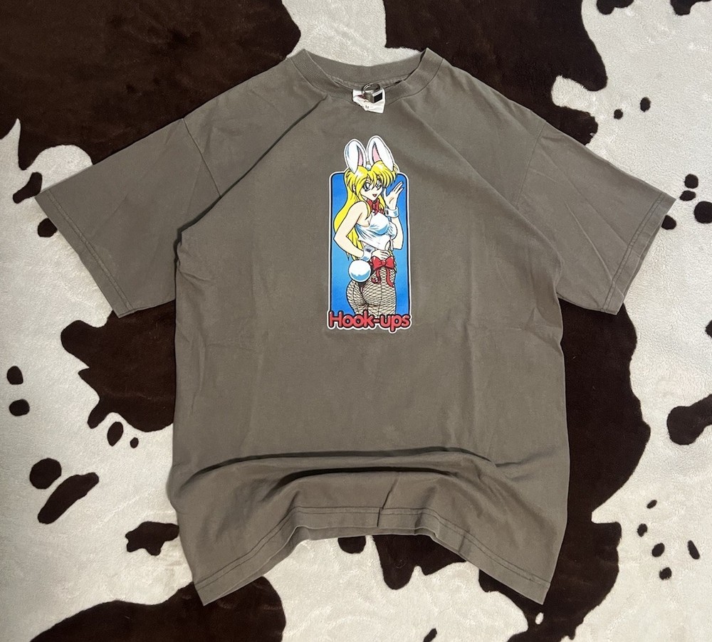 Hookups Skate Bunny Girl Rare Vintage 90s T-Shirt Size M Made in USA