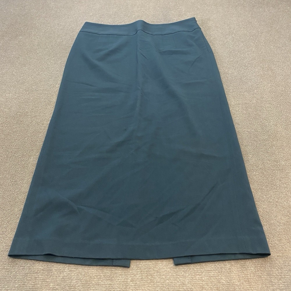 Lane Bryant Midi Straight Skirt Womens Size 14 Dark Green Stretch Rayon Classic