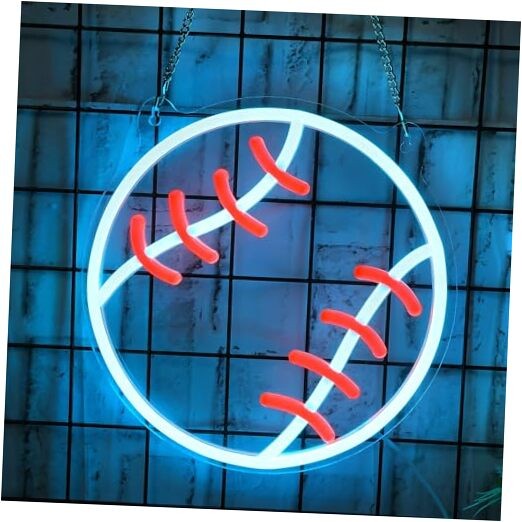 Baseball Neon Sign - Dimmable Sport Wall Decor with USB Power, Unique Gifts