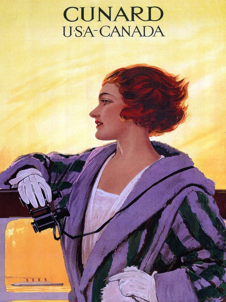 Decor Cunard U S A -Canada Travel Poster. Fine Graphic Design. Wall Art. 2069