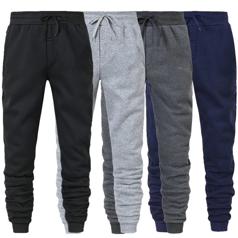 Men's Casual Pants Autumn Winter Fleece Sweatpants Men Running Jogger Sports