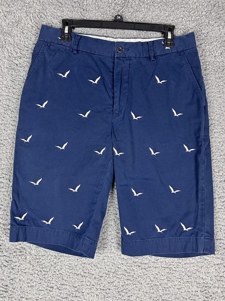 Polo Ralph Lauren Shorts Mens 32 Navy Blue Golf All Over Seagulls Casual Vacay