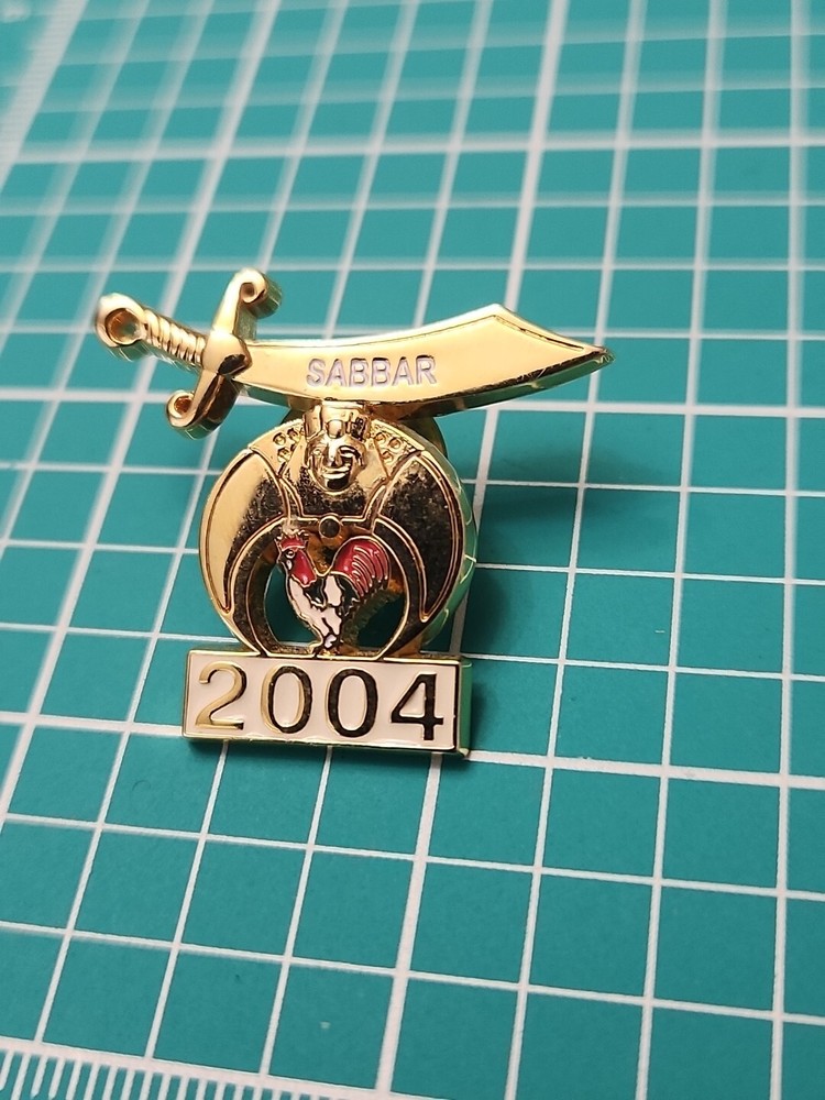 Vtg Shriner Sabbar Temple 2004  Gold Tone Lapel Pin Hat Pin