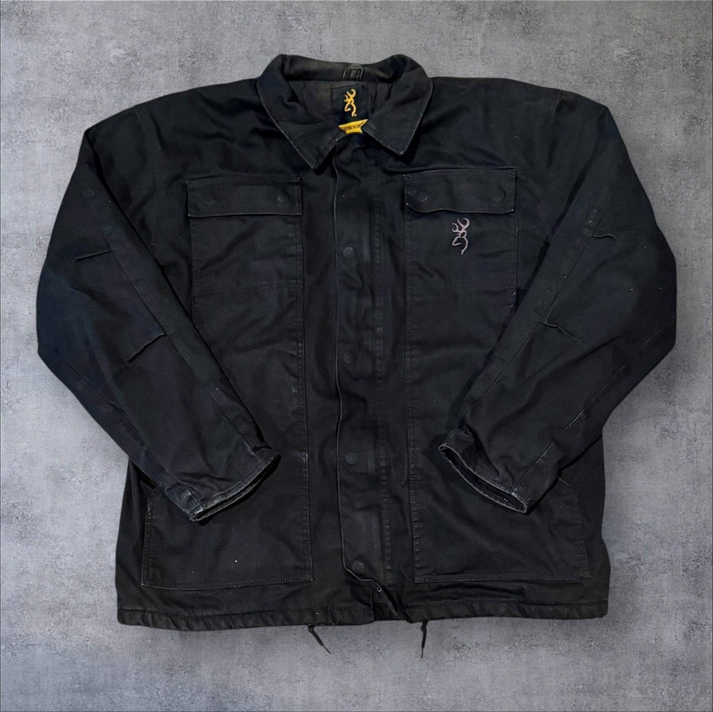 Vintage Browning Men’s Black Canvas Zip Up Workwear Jacket/ Sz: L
