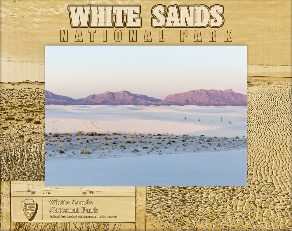 White Sands National Park Laser Engraved Wood Picture Frame Landscape (4 x 6)