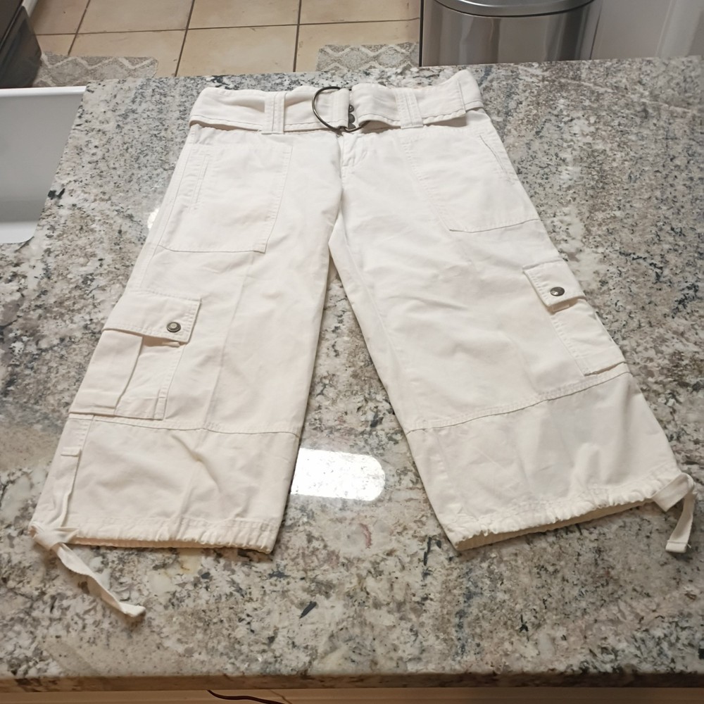 Vintage Abercrombie Fitch Capri Cargo Pants Wide Leg Y2K Size 8