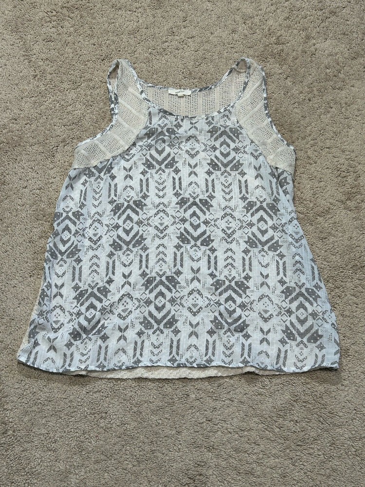 Mystree Womens Shirt Size Medium Multicolor Geometric Print Lightweight Flowy