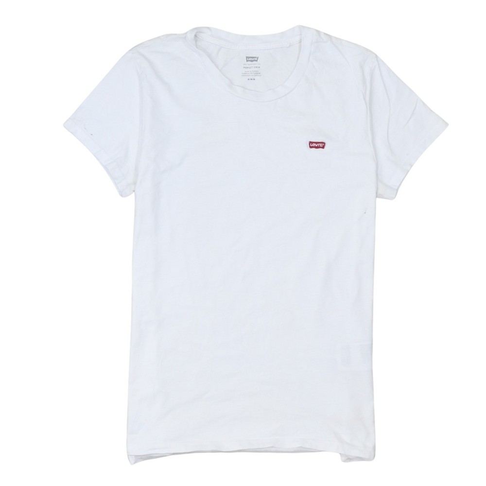 Levis Mens T Shirt White Cotton Red Tab Logo Short Sleeve Relaxed Crew Neck M