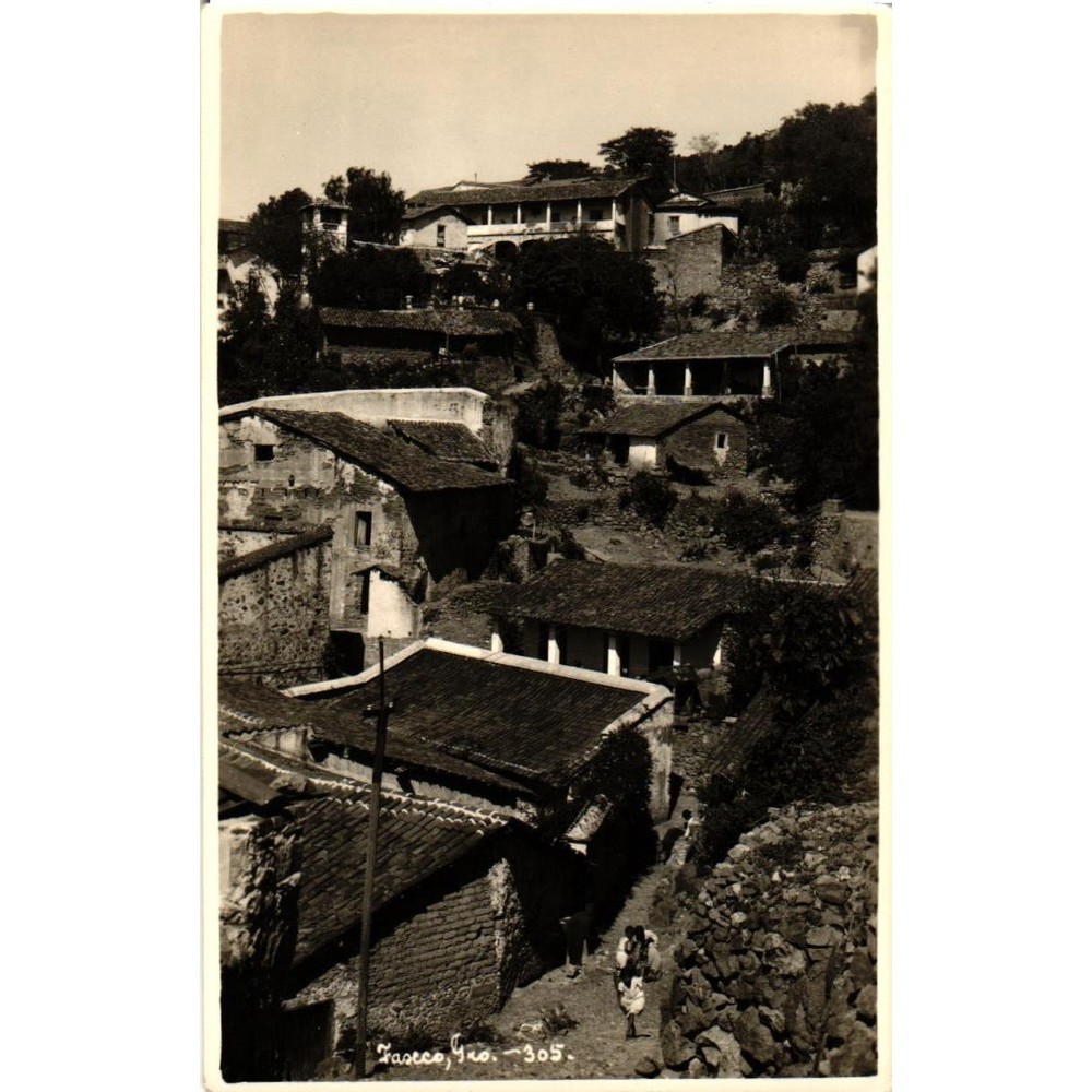 Vintage Taxco Guerrero Mexico RPPC Real Photo Postcard Kodak Mexicana Hillside
