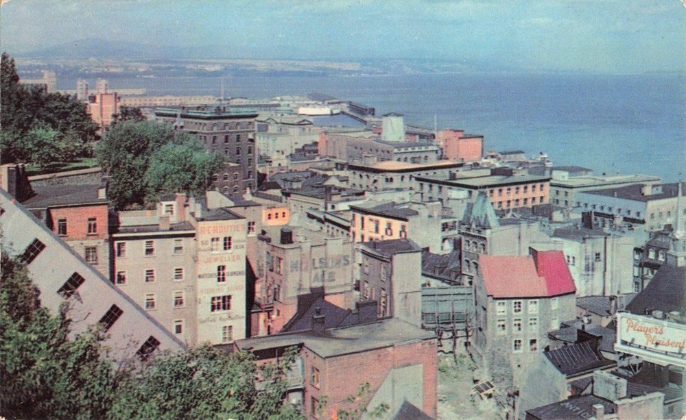 Quebec City Canada, The Lower Town, St. Lawrence River, Vintage Postcard