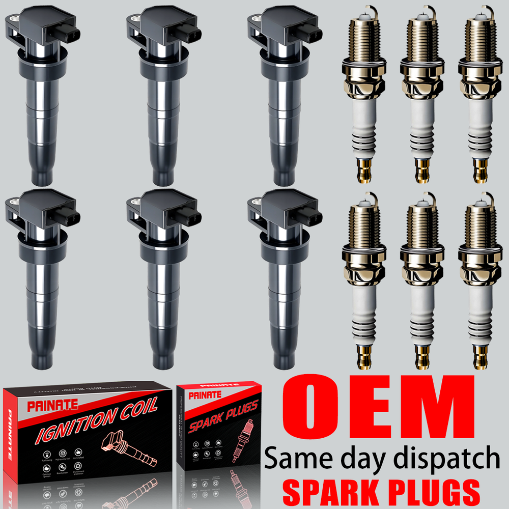 6X OEM Ignition Coil & Iridium Spark Plug For Kia Sorento Hyundai Santa Fe UF546