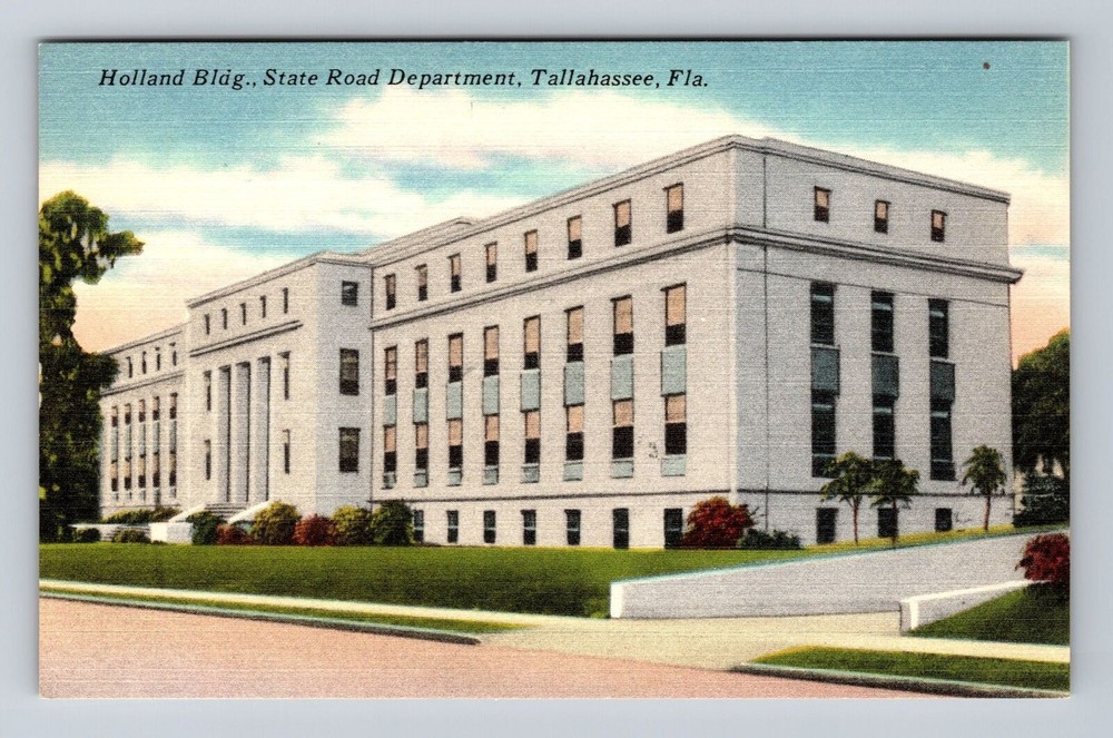Tallahassee FL- Florida, Holland Building State Road Department Vintage Postcard