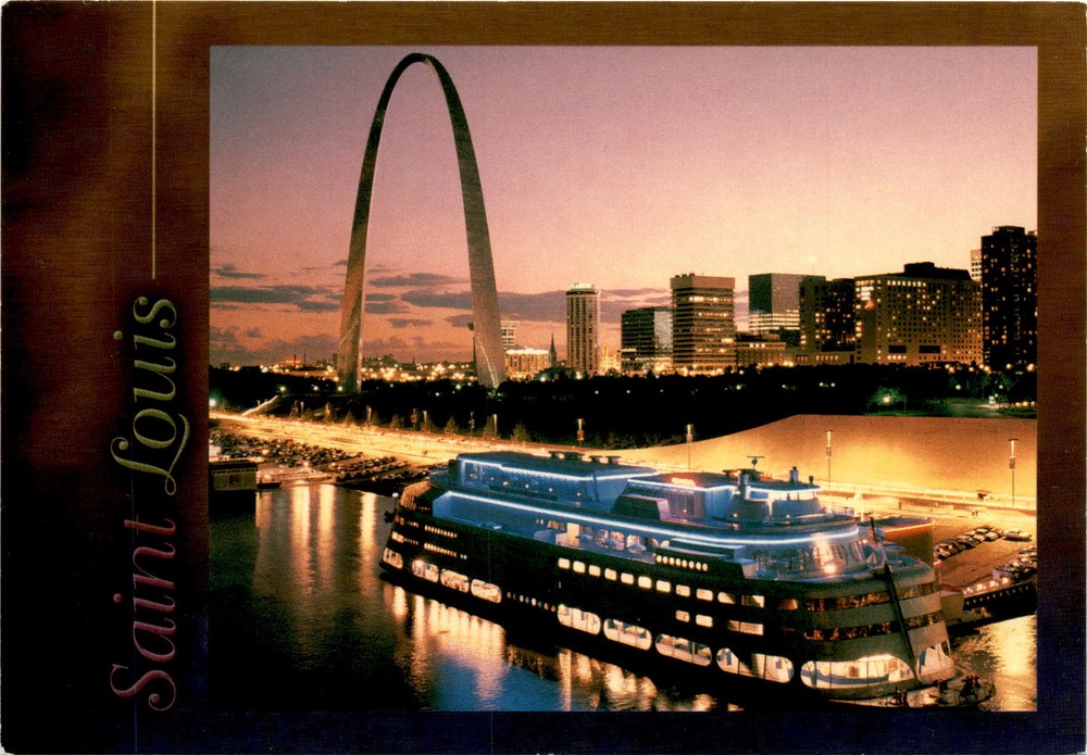 ST. LOUIS, Casino gambling, President Casino, Admiral, Gateway Arch, Postcard