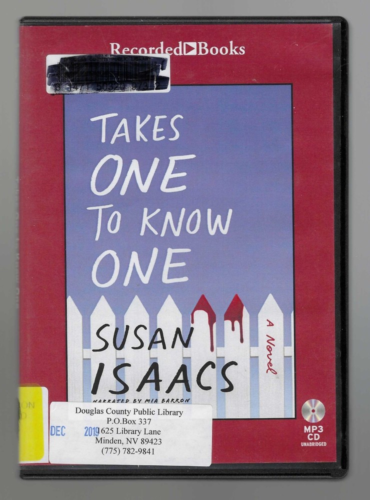 TAKES ONE TO KNOW ONE by SUSAN ISAACS ~ UNABRIDGED ~ MP 3 CD ~ 2 DISCS ~2019