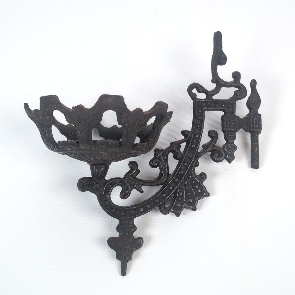 Antique Victorian Cast Iron Wall Mount Bracket Lamp No Bracket
