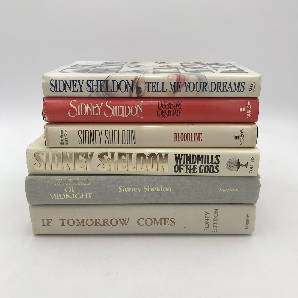 Sidney Sheldon Lot 6 Books Mystery Thriller Classic Storytelling VTG Hardcover