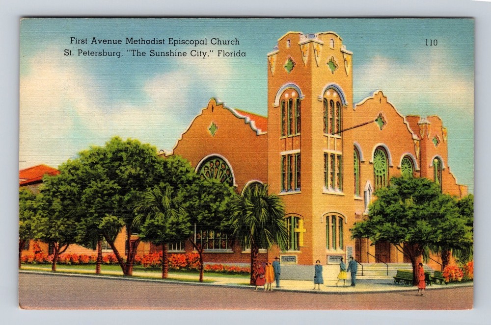 St Petersburg FL-Florida Methodist Episcopal Church Vintage Postcard