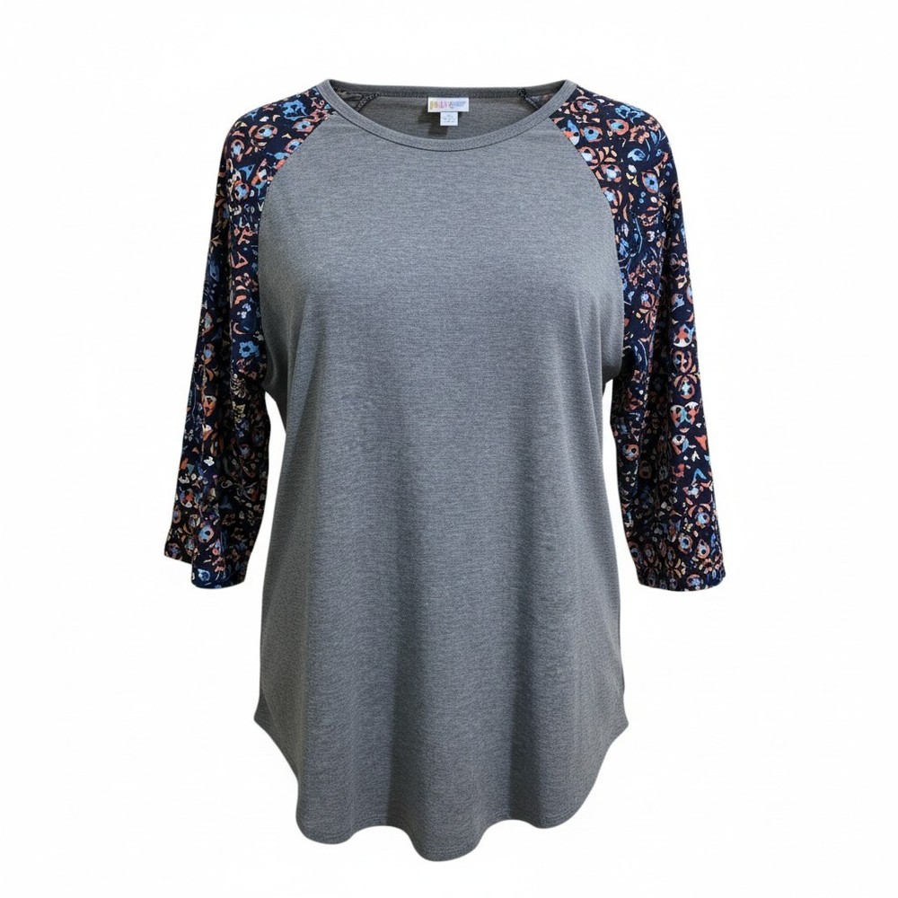NEW LuLaRoe Randy womens 3/4 sleeve top t-shirt multicolor size 2XL.