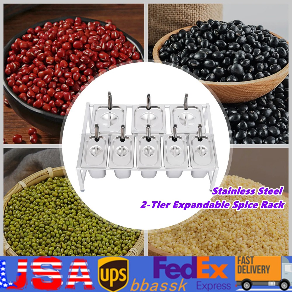 2 Tiers Spice Rack Expandable 13.8