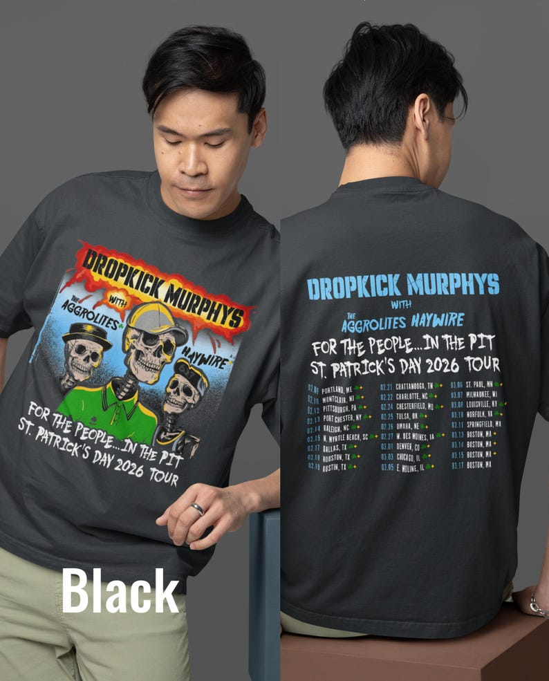 Dropkick Murphys 2026 Tour US T Shirt Or Hoodie