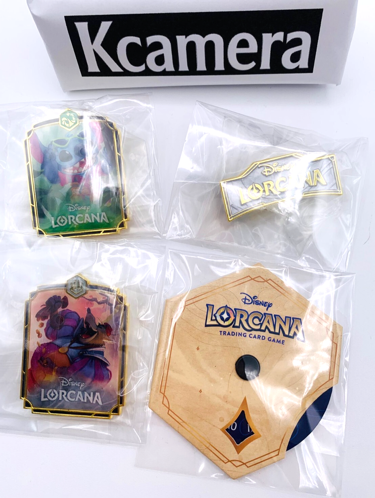 Disney Lorcana Into the Inklands 3-Pin Set with Stitch Lore Counter