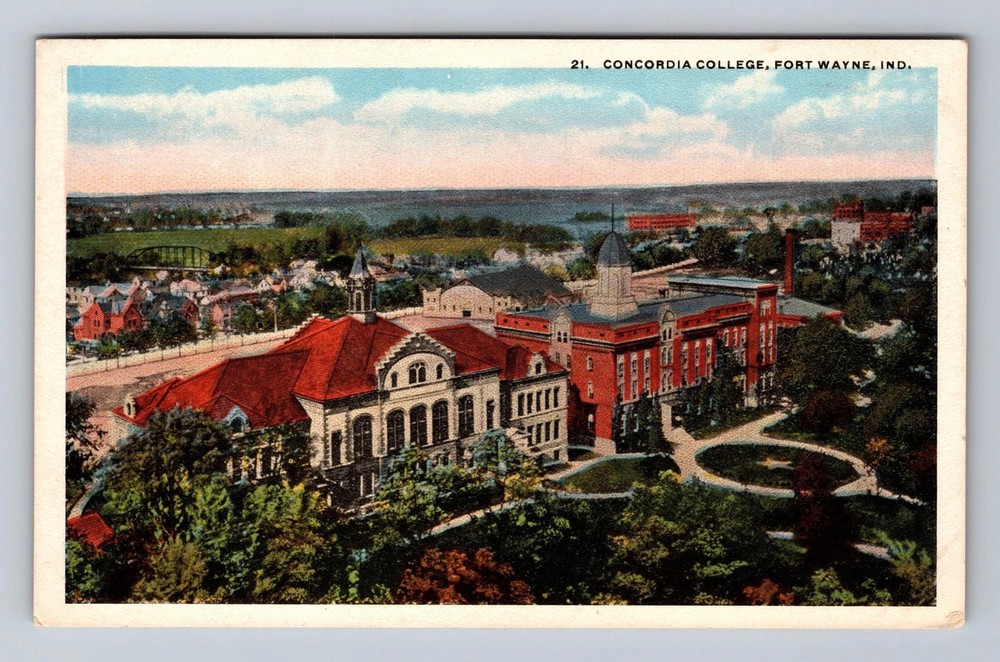 Fort Wayne IN-Indiana Aerial Concordia College Vintage Postcard
