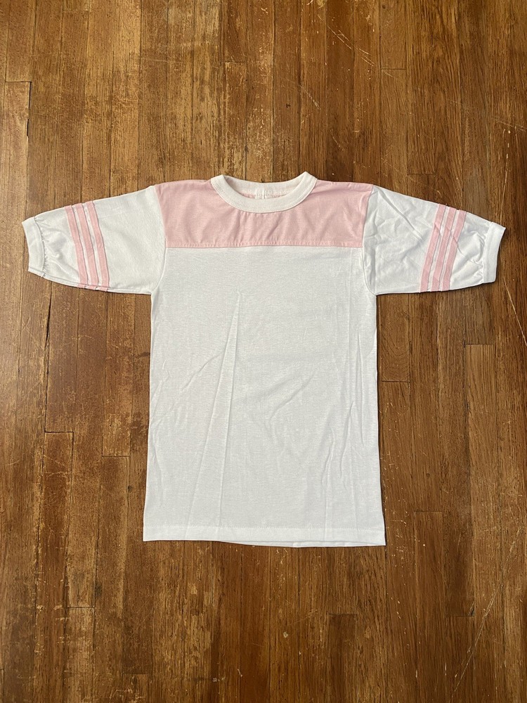 Deadstock Vintage 80s Single Stitch Classic Retro Ringer T-Shirt Adult Small USA