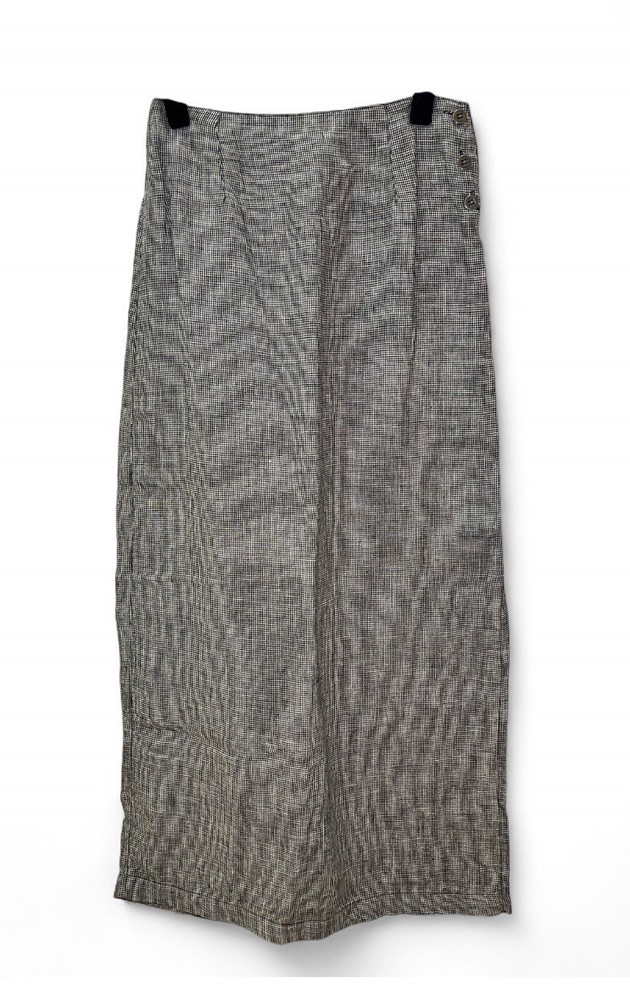 Vintage 100% Linen Classic Capsule Wardrobe Midi Skirt