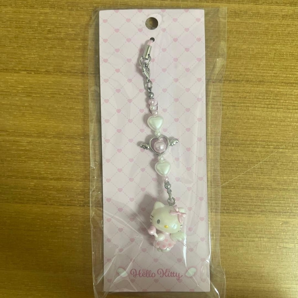 Sanrio Hello Kitty Dreaming Angel Strap Keychain Charm Pink Japan New
