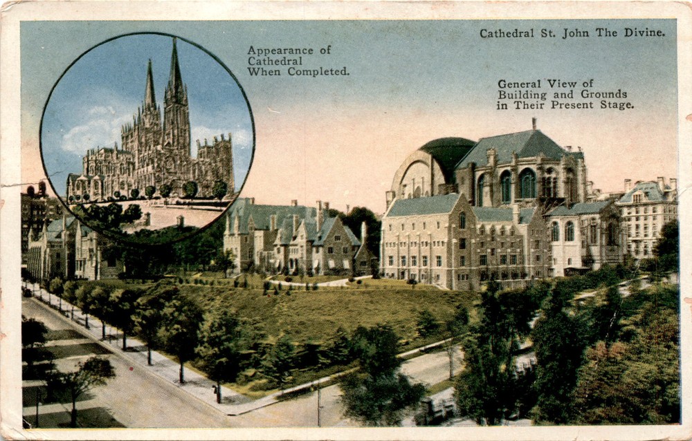 Cathedral St. John The Divine, Building, Grounds, New York, N. Y Postcard