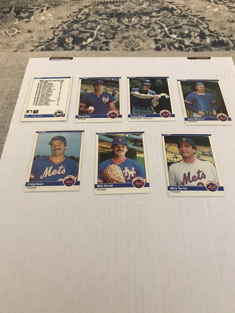 1984 Fleer Baseball New York NY Mets Team Lot Of 7 Cards EX Staub