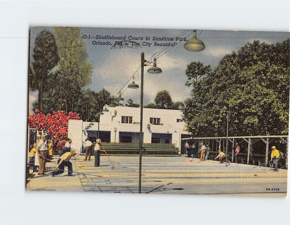 Postcard Shuffleboard Courts Sunshine Park Orlando Florida USA