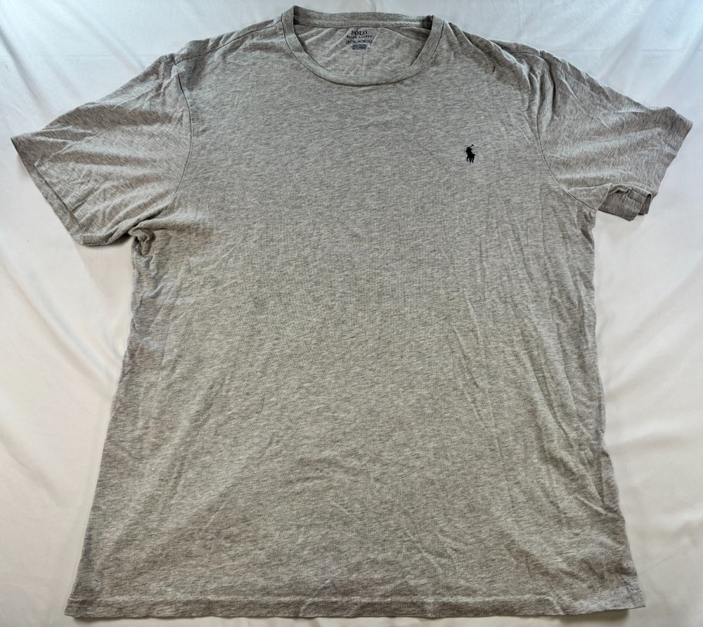 Polo Ralph Lauren Crew Neck T-Shirt Mens Sz XL Gray Navy Pony Classic