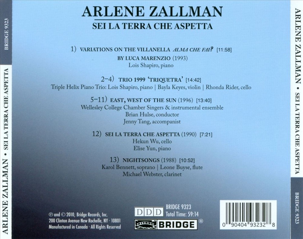 Various Arlene Zallmann: Sei La Terra Che Aspetta New Cd