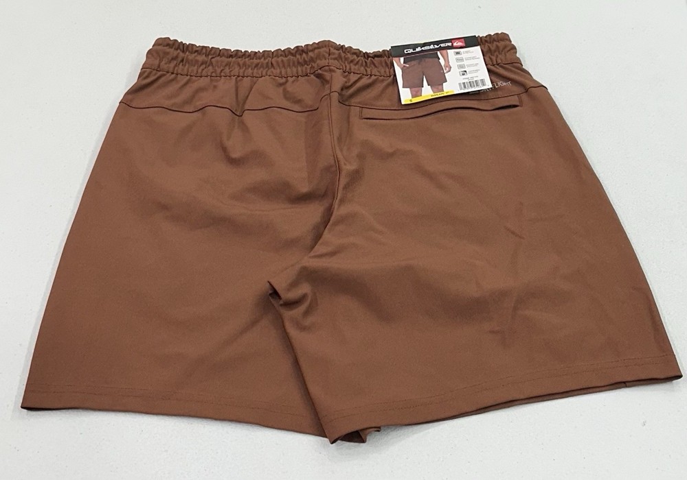 Quiksilver Men's Regular Fit Stretch Comfort Dry Flight Shorts, Brown, S
