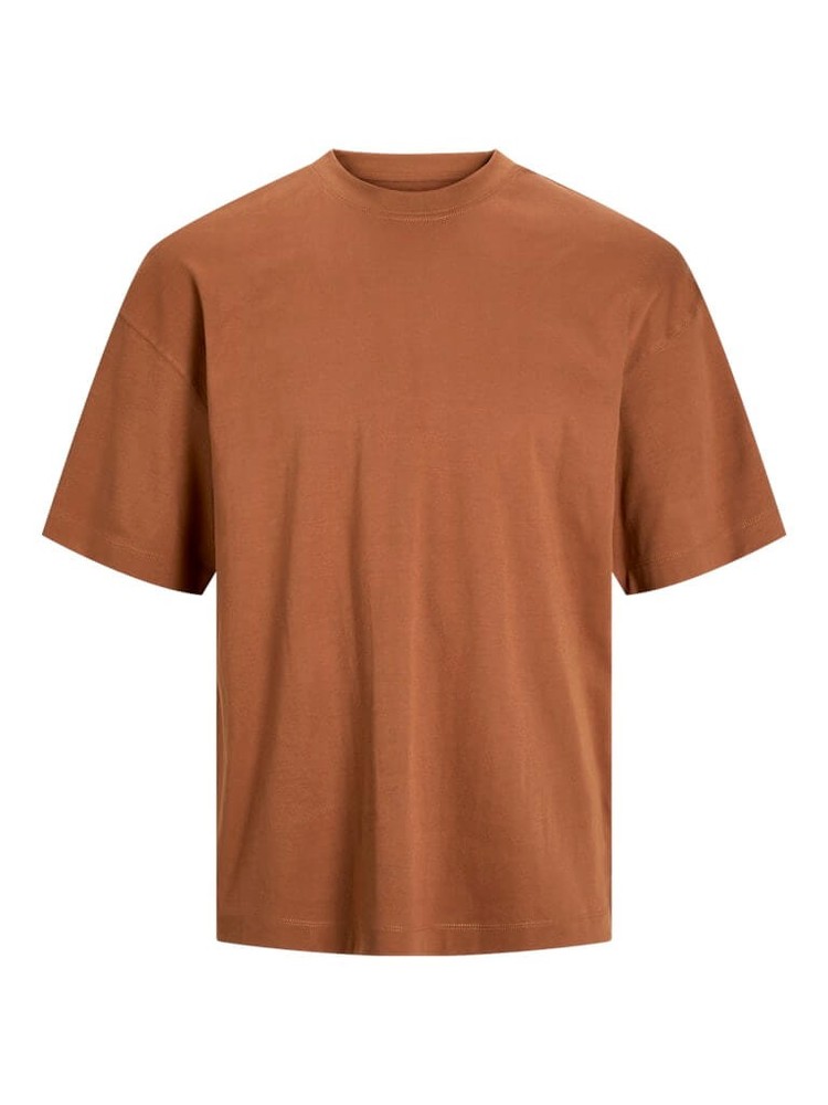 Jack & Jones JJEURBAN EDGE 1 Pack Crew Neck 100% Cotton T-Shirt - Mocha Bisque