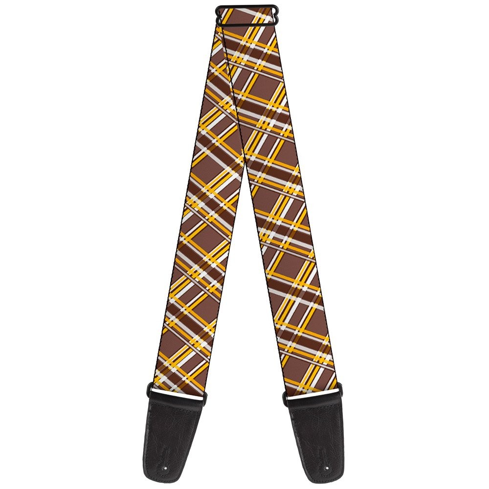 Guitar Strap - Plaid X Brown/White/Gold ACC NEWAnother great item from Rarewaves USA | Free delivery!