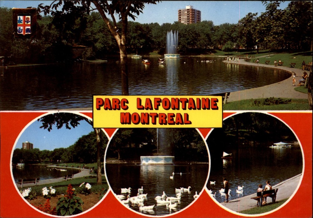 Parc Lafontaine Montreal vintage postcard b243
