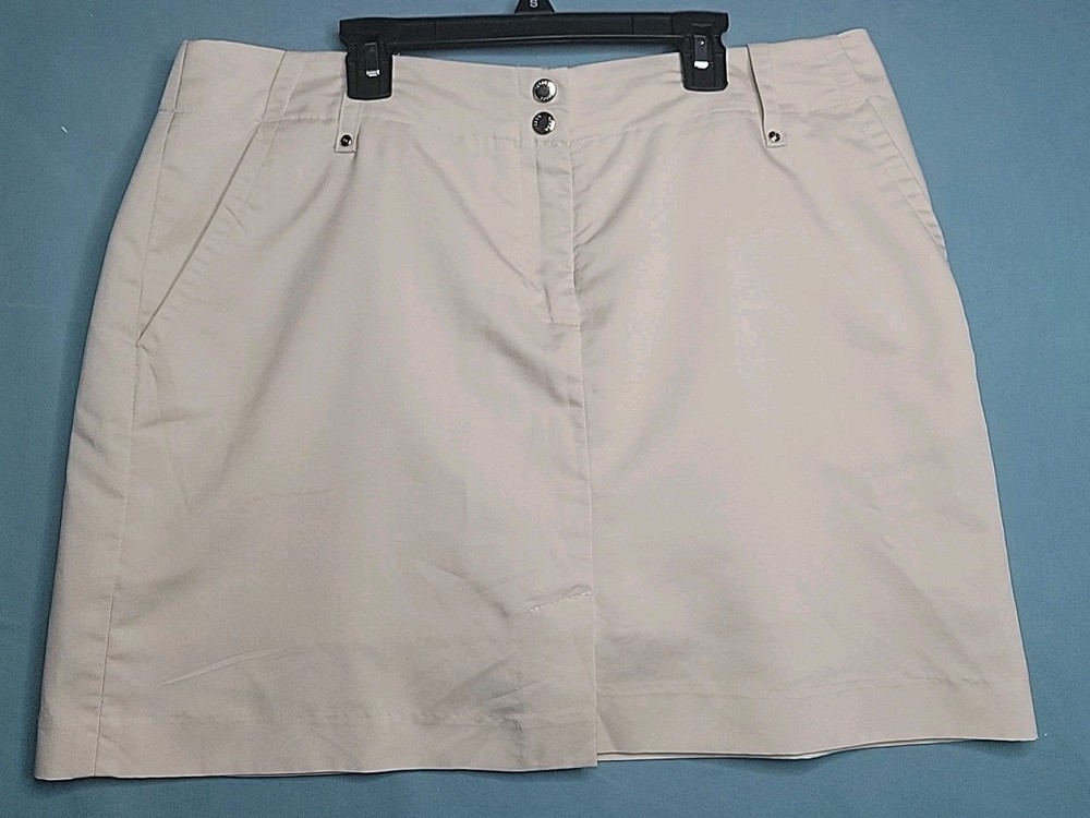 IZOD Womens Size 14 Tan Polyester  Activewear Athletic Skort Skirt