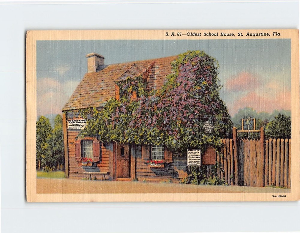 Postcard Oldest School House Saint George Street St. Augustine Florida USA