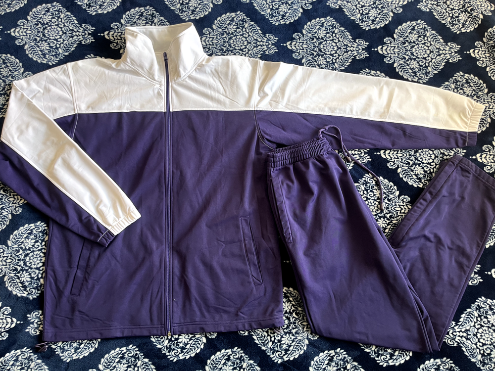 VTG 90s Acadia Track Suit Set Purple Jacket & Pants Mens Small-image